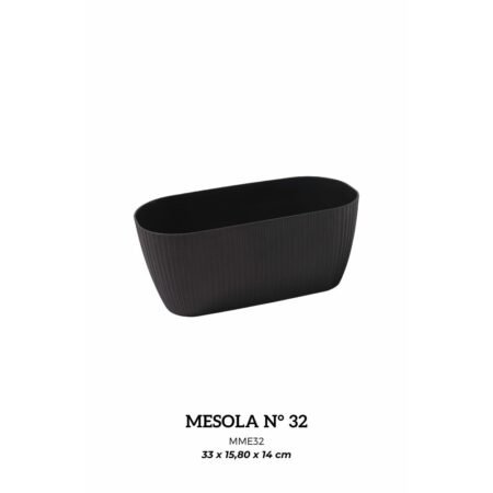 Maceta Rectangular Mesola Bosco No 32 Plástica Texturada