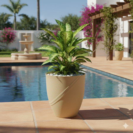 Maceta Rotomoldeada Plástica Trento Arenada Bosco N35