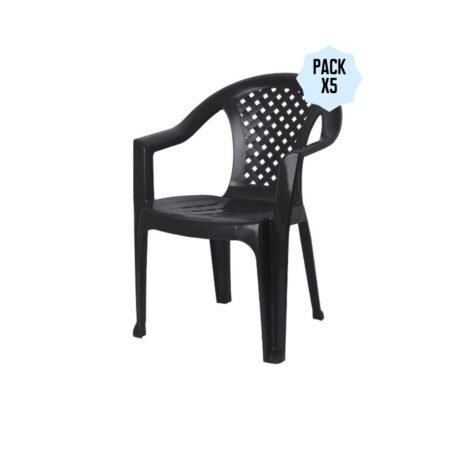 Pack X5 Sillón Plástico Reforzado Apilable Mallorca Gemplast