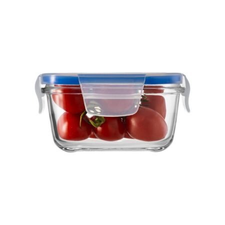 Contenedor Hermético Cuadrado de Vidrio Borgonovo Igloo 380ml Taper Apilable