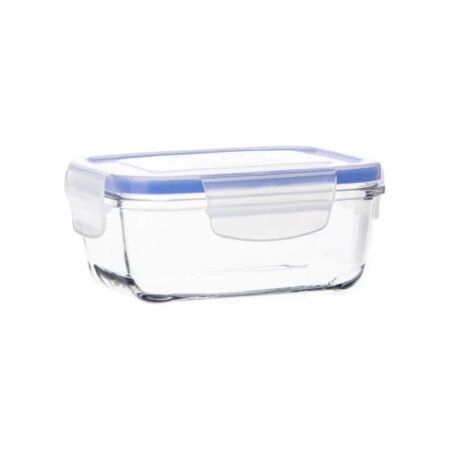 Contenedor Taper Hermético Vidrio Italiano Rectangular 380ml