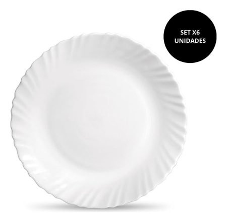 Set X6 Platos Playos Redondo Classique 27 Cm Vidrio Templado