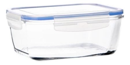 Contenedor Taper Hermético Vidrio Italiano Rectangular 1,5 L
