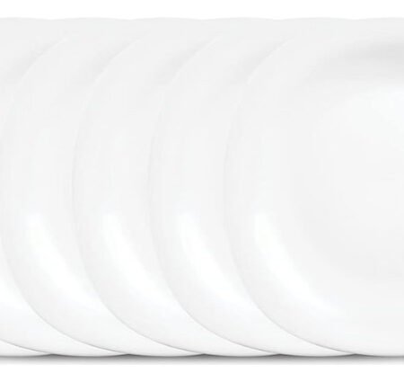 Set X6 Platos Cuadrado Playo Quadra 27.8 Cm Vidrio Opal
