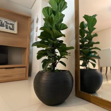 Maceta Rotomoldeada Floridis Florencia Sisal Esfera 32L-Efecto Piedra