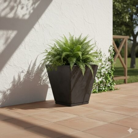 MACETA ZURIQUE MARMORATO 29x34  NEGRO