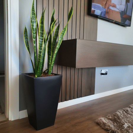 MACETA ZURIQUE MARMORATO 32x55 NEGRO