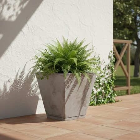 MACETA ZURIQUE MARMORATO 29x34  BLANCO