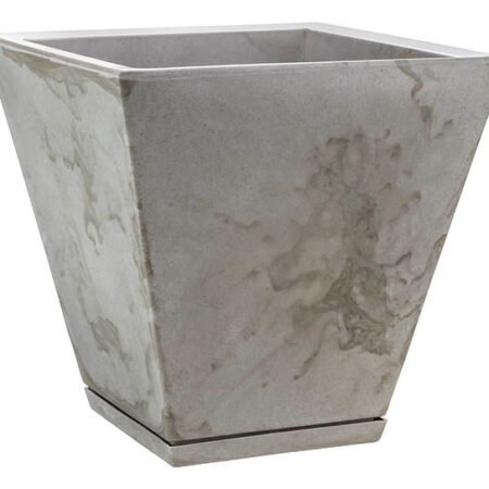Maceta Piramidal Zurique 29x34 24l Simil Mármol Blanco