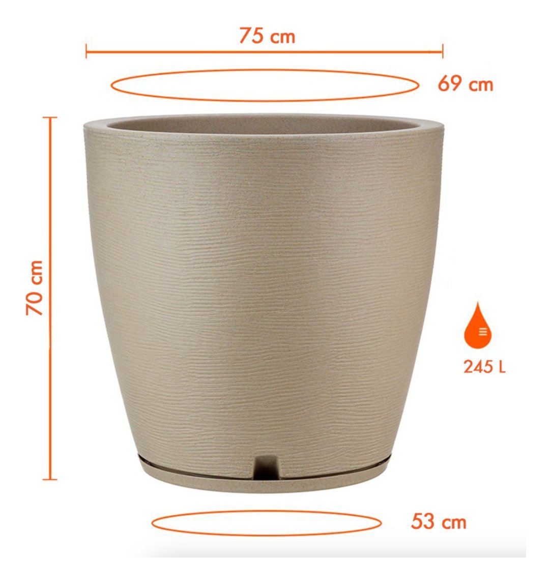Maceta Rotomoldeada Floridis Amsterdam Gigante 245L (70cm Efecto Piedra) - Imagen 6