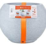 Maceta Esfera Florencia 32x32 Textura Sisal Piedra 32l Gris