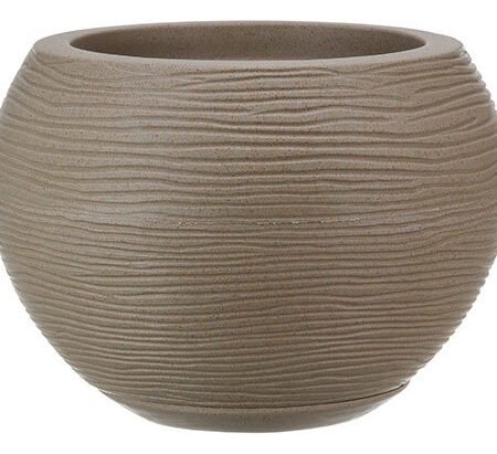 Maceta Esfera Florencia 17x19 Textura Sisal Piedra 7l Beige