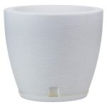 Maceta Amsterdam 27x28 Simil Piedra Rotomoldeada 17l Blanco