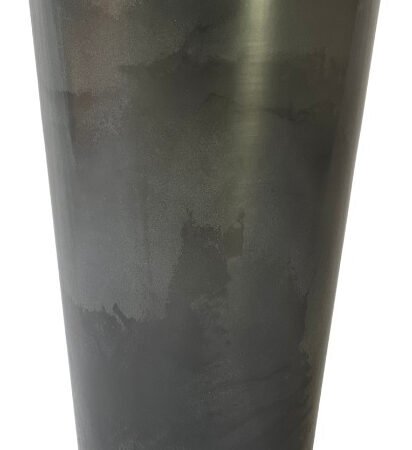 Maceta Grande Cono 40x80 92l Simil Mármol Negro + Plato