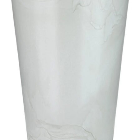 Maceta Grande Cono 40x80 92l Simil Mármol Blanco + Plato