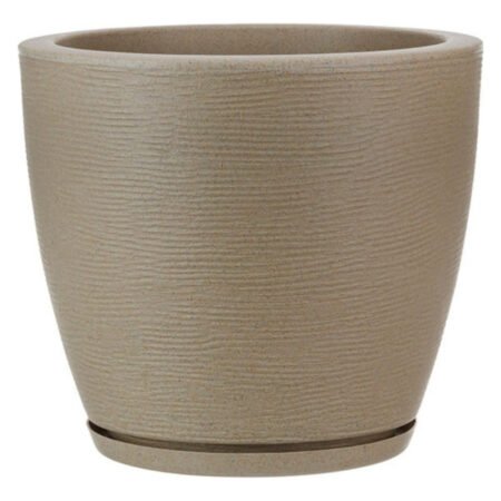 Maceta Amsterdam 27x28 Simil Piedra Rotomoldeada 17l Beige