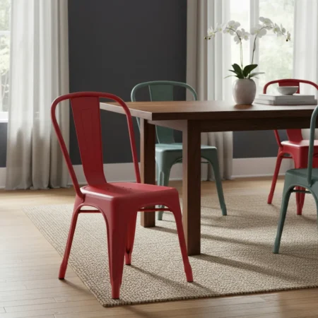 Juego Set X4 Sillas Comedor Jardin Tolix Plastico Apilable Reforzada