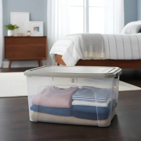 Caja Organizadora Gemplast Transparente 55 Litros con Tapa