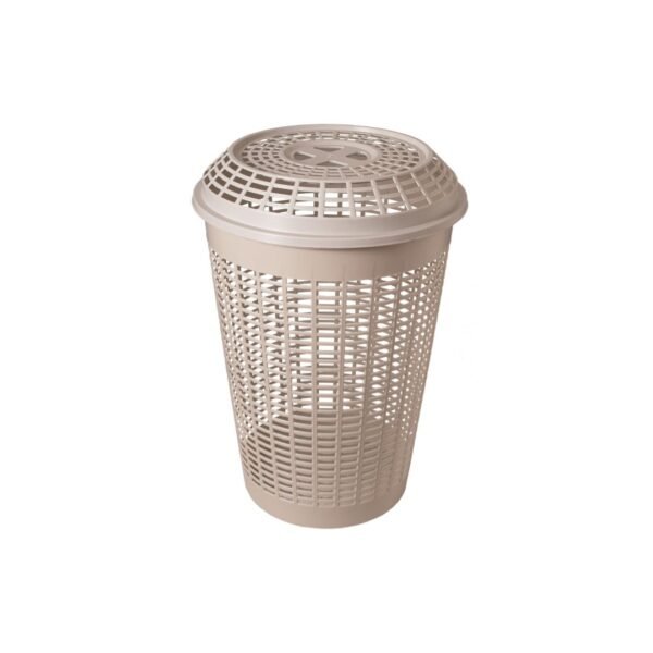 Cesto Canasto De Ropa Sucia Redondo 65L Plástico Gemplast
